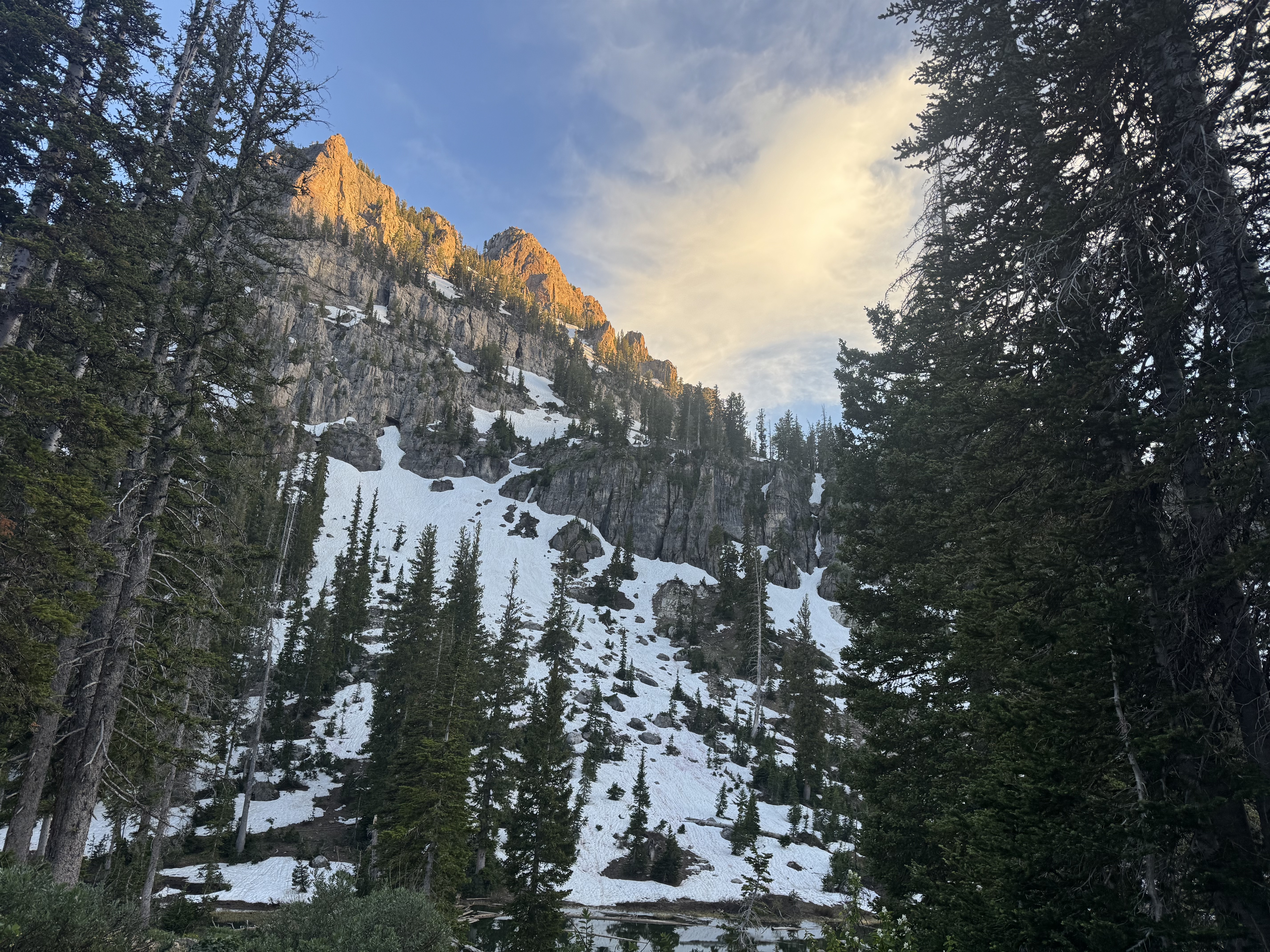 Alpine peak at golden hour