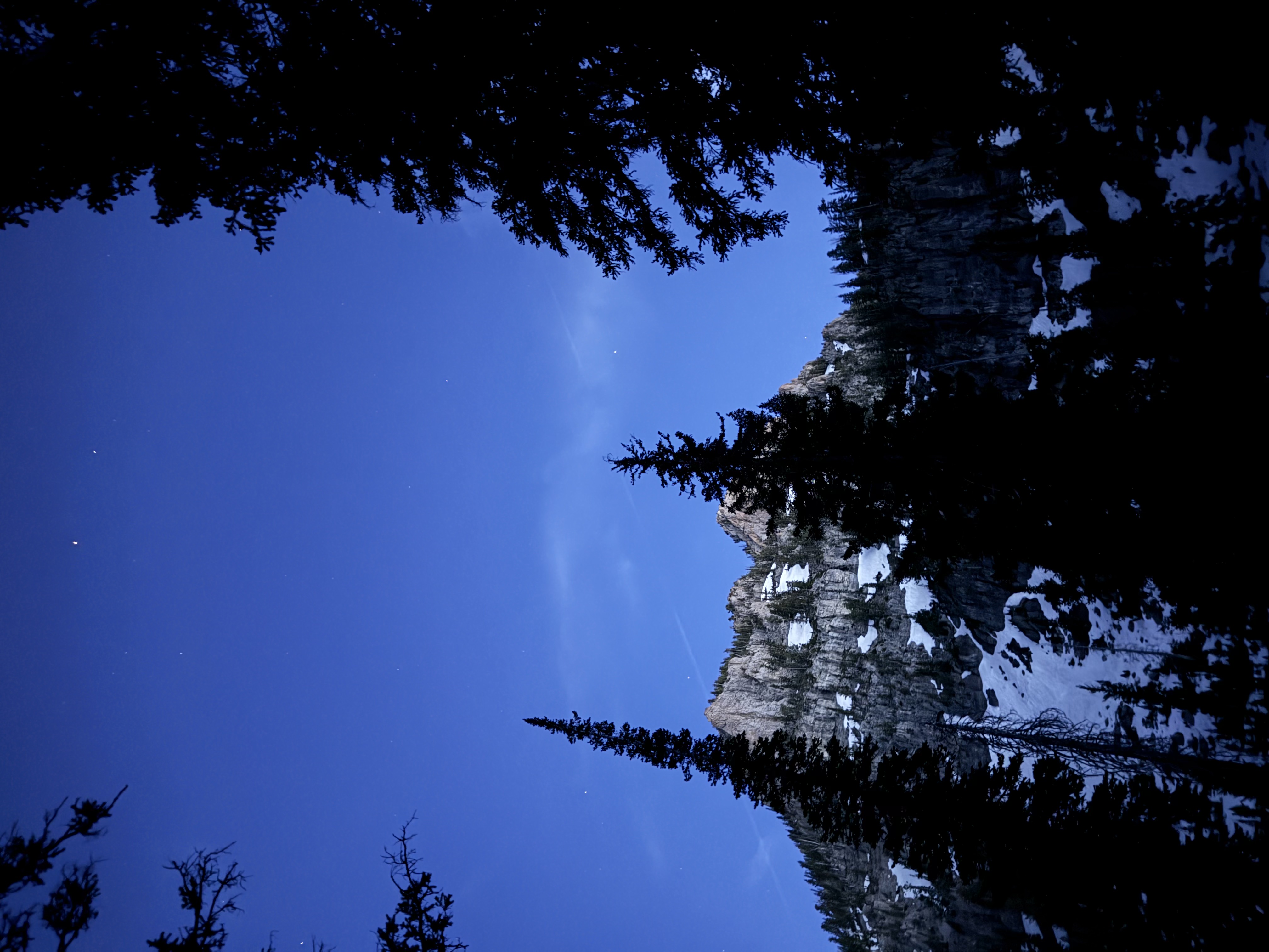 Jackson Kendrick in Utah alpine terrain at night