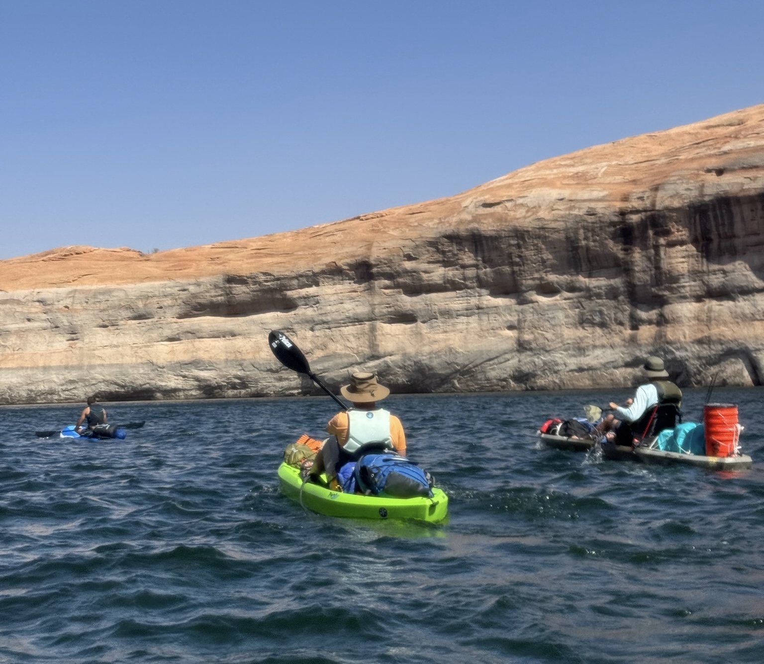 Kayaking Lake Powell canyon walls